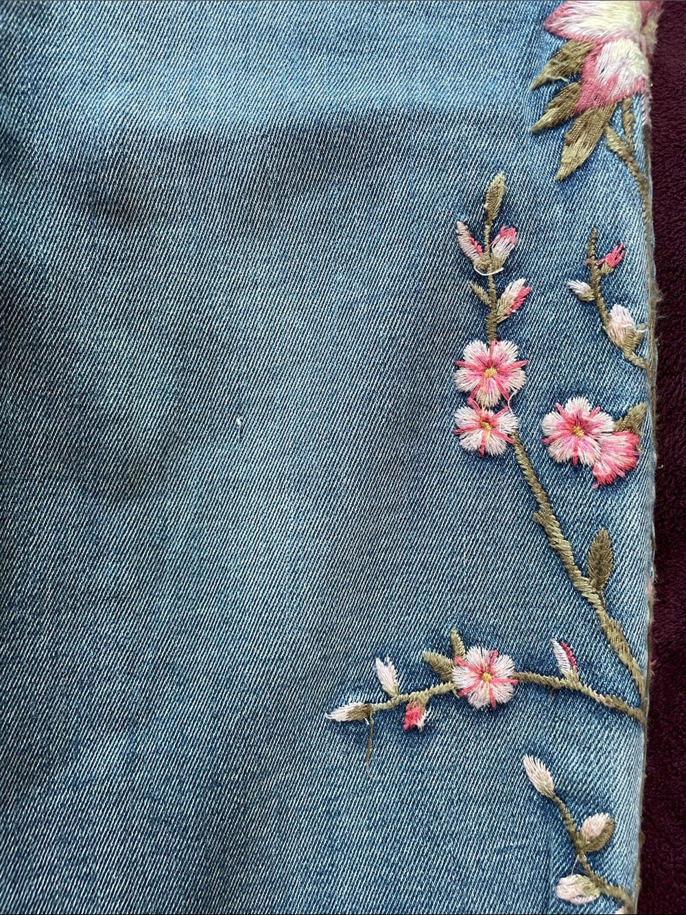 DRIFTWOOD Kelly Cherry Blossom Embroidered Jeans VGUC W29/L33 - Picture 4 of 10